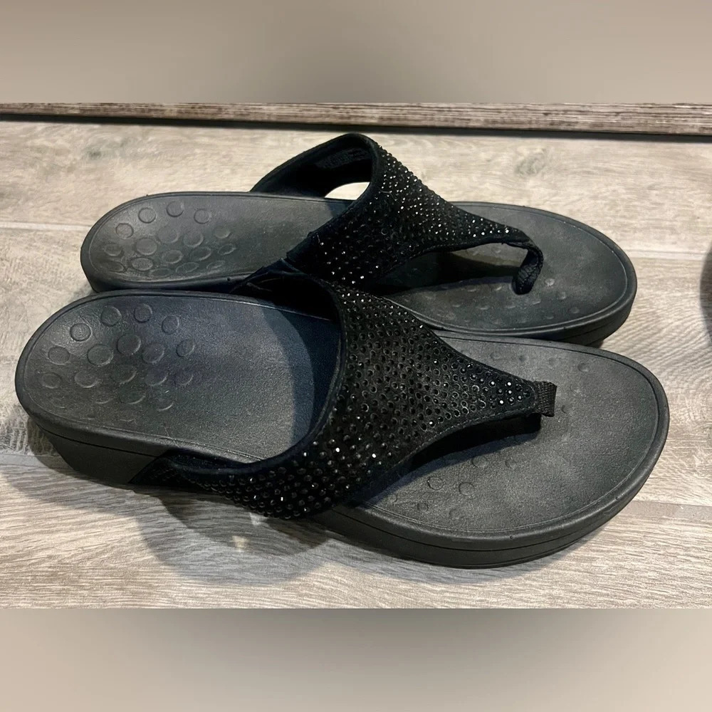 Vionic black glittered sandals size 8 - Picture 3 of 12
